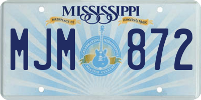 MS license plate MJM872