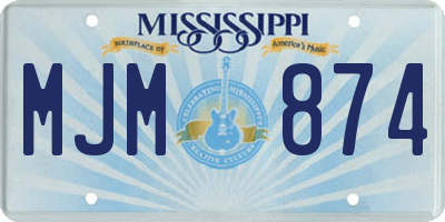 MS license plate MJM874