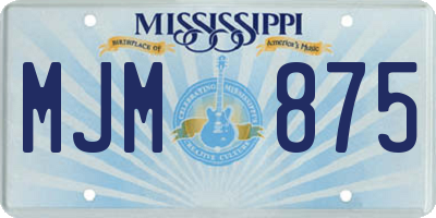 MS license plate MJM875