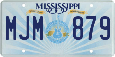 MS license plate MJM879
