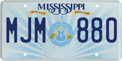 MS license plate MJM880