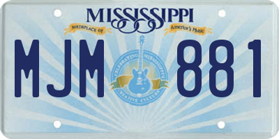 MS license plate MJM881