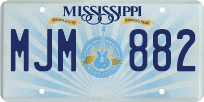 MS license plate MJM882