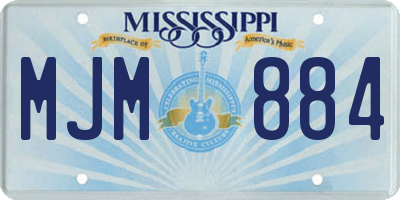 MS license plate MJM884