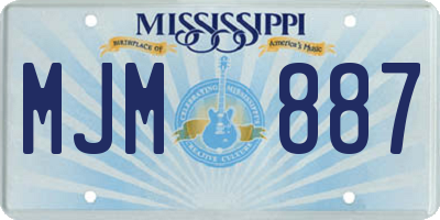 MS license plate MJM887