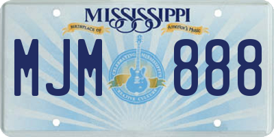 MS license plate MJM888