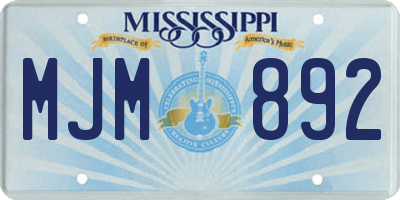 MS license plate MJM892