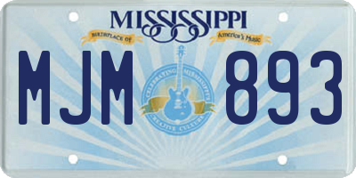 MS license plate MJM893