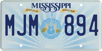 MS license plate MJM894