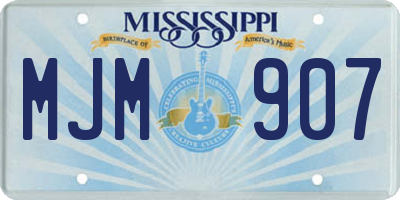 MS license plate MJM907