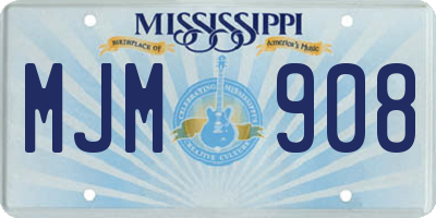 MS license plate MJM908