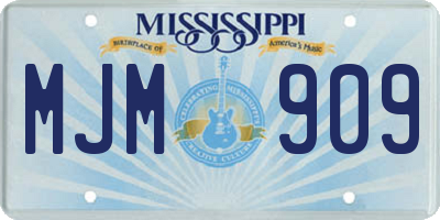 MS license plate MJM909
