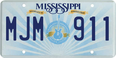 MS license plate MJM911