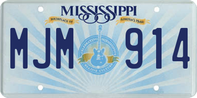 MS license plate MJM914