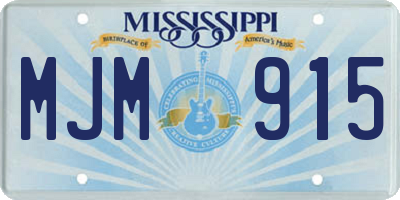 MS license plate MJM915