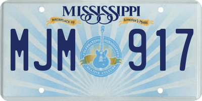 MS license plate MJM917