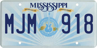 MS license plate MJM918