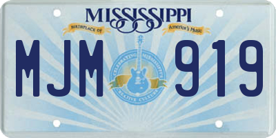 MS license plate MJM919