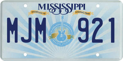 MS license plate MJM921
