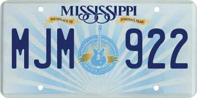 MS license plate MJM922