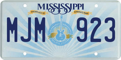 MS license plate MJM923