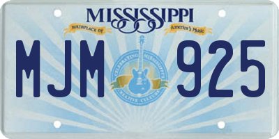 MS license plate MJM925