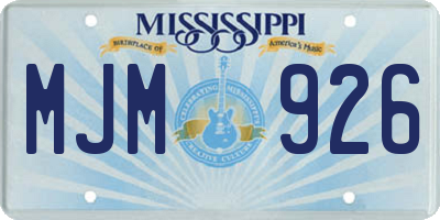 MS license plate MJM926