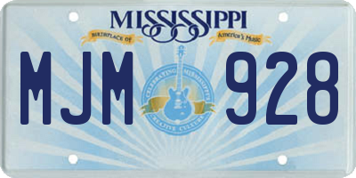 MS license plate MJM928
