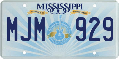 MS license plate MJM929