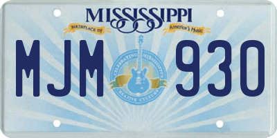MS license plate MJM930