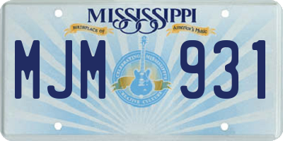 MS license plate MJM931