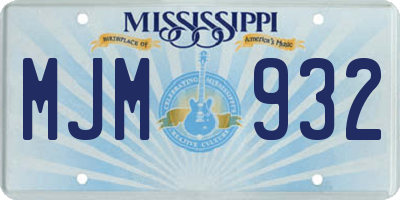 MS license plate MJM932
