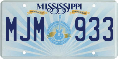 MS license plate MJM933