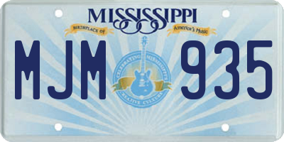 MS license plate MJM935