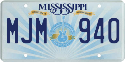 MS license plate MJM940
