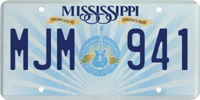 MS license plate MJM941