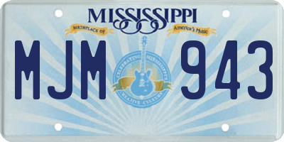 MS license plate MJM943