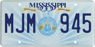 MS license plate MJM945