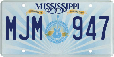 MS license plate MJM947