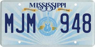 MS license plate MJM948