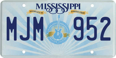 MS license plate MJM952