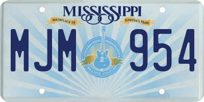 MS license plate MJM954