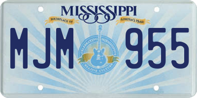 MS license plate MJM955