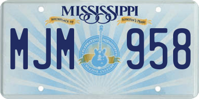 MS license plate MJM958