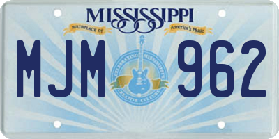 MS license plate MJM962