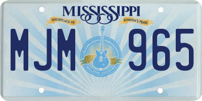 MS license plate MJM965