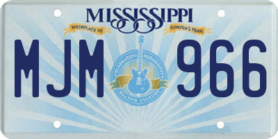MS license plate MJM966