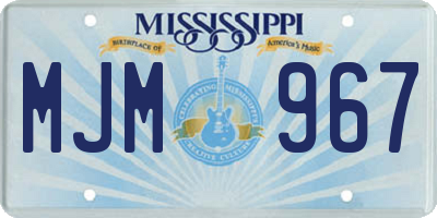 MS license plate MJM967
