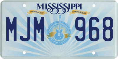 MS license plate MJM968