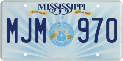 MS license plate MJM970